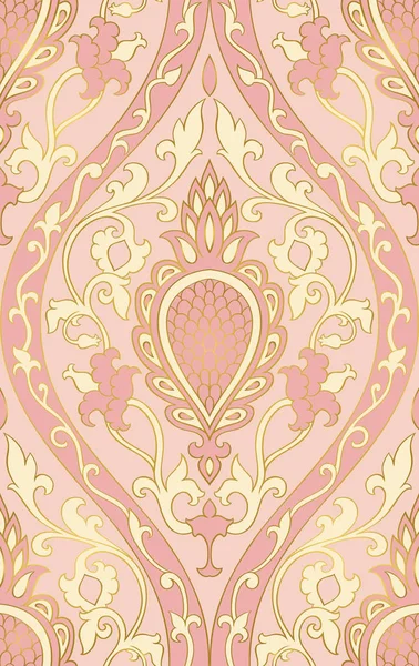 Patrón rosa con damasco . — Archivo Imágenes Vectoriales
