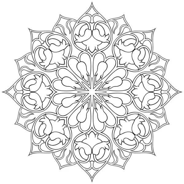 Mandala floral ornamental. — Archivo Imágenes Vectoriales