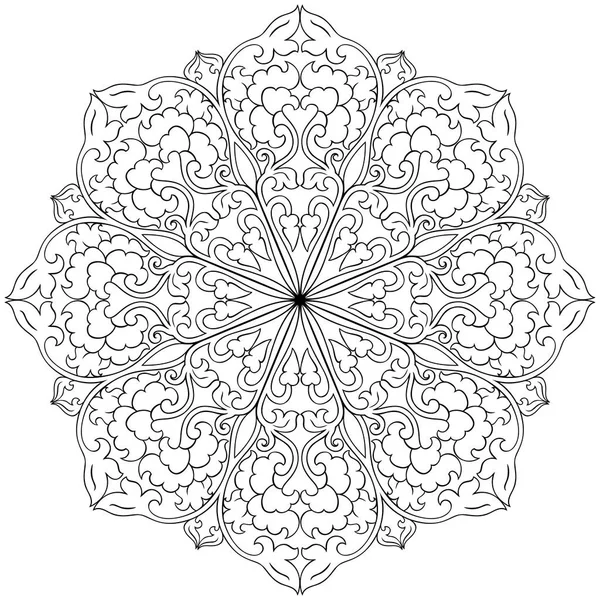 Mandala floral ornamental. — Vetor de Stock