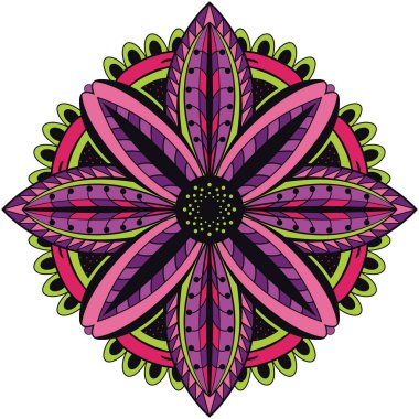 Renkli çiçek mandala.