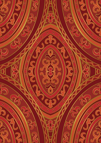 Ornamento oriental rojo y naranja . — Vector de stock