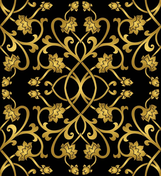 Gold floral pattern. — Stock Vector