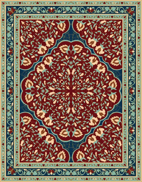 Azul y rojo para alfombra . — Vector de stock