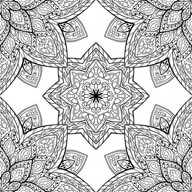 Oriental siyah beyaz süsleme.