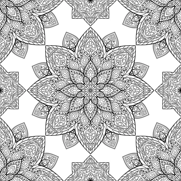 Ornamento oriental en blanco y negro . — Vector de stock