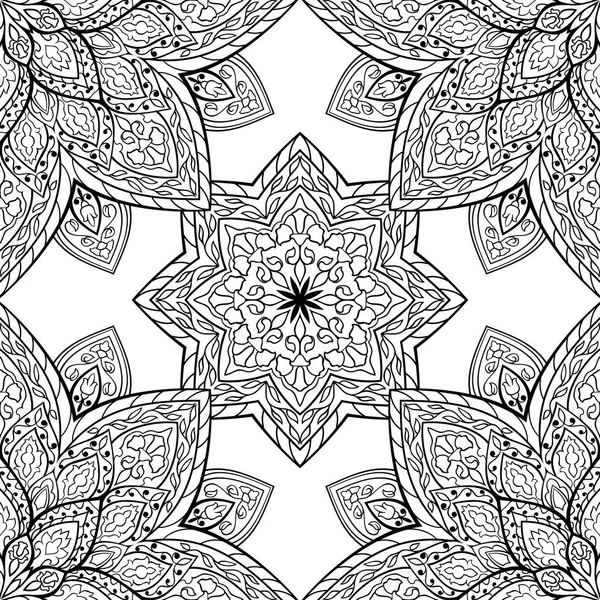 Ornamento oriental en blanco y negro . — Vector de stock