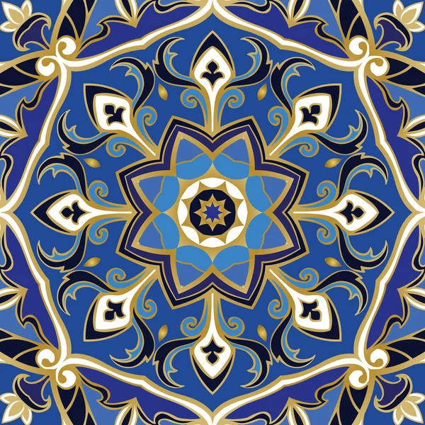 Patrón azul ornamental . — Vector de stock