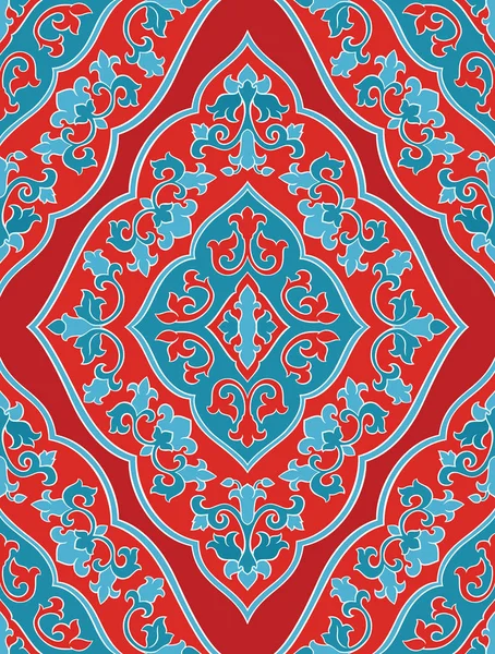 Orientální ornament červené a modré. — Stockový vektor