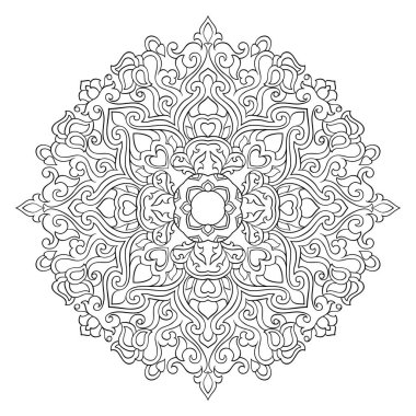 Telkari soyut mandala. Oryantal etnik süsleme. Tasarım öğesi.