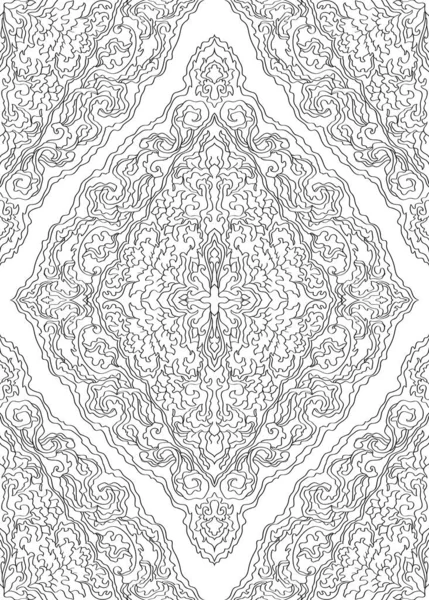 Abstraktes Muster Mit Damast Nahtlose Florale Filigrane Ornamente Schwarz Weiße — Stockvektor
