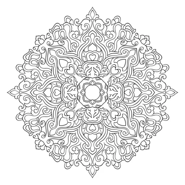 Mandala Abstrait Filigrane Ornement Ethnique Oriental Élément Conception — Image vectorielle