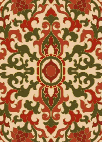 Ornement Floral Oriental Modèle Coloré Pour Tapis Châle Textile Toute — Image vectorielle