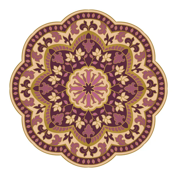 Сирень Абстрактная Мандала Индийский Элемент Дизайна Восточный Элегантный Орнамент — стоковый вектор
