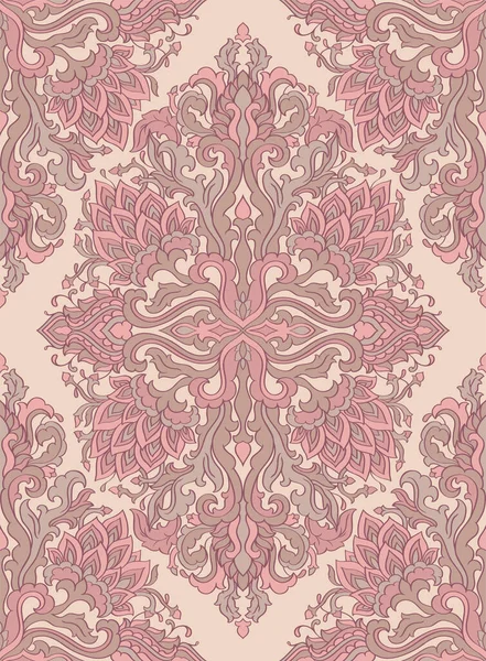 Adorno Floral Oriental Plantilla Rosa Para Alfombra Chal Textil Cualquier — Archivo Imágenes Vectoriales