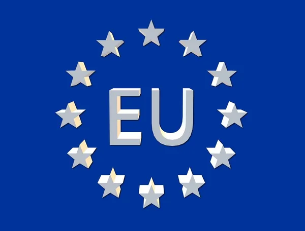 Illustration Avrupa Bayrağı Veya Avrupa Bayrağı Nın Üçüncü Standart Versiyonunun — Stok fotoğraf
