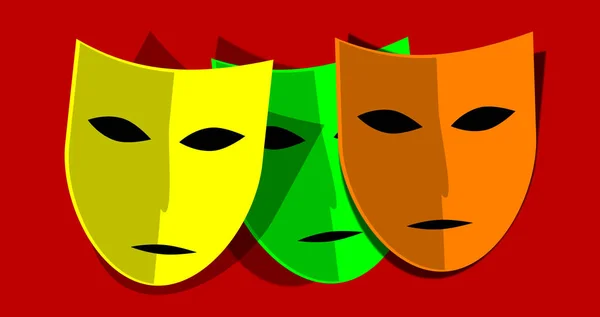 Camuflar Identidade Esconder Rosto Teatro Comédia Antiga Conjunto Máscaras Carnaval — Fotografia de Stock