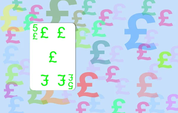 Brits Pond Symbool Speelkaart Valuta Gbp Muntteken Grafiek Geïsoleerd Van — Stockfoto