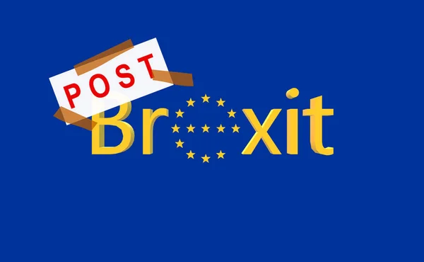 Post Brexit Negotiation Period Transition Illustration Blue Background Poster Separation — 스톡 사진