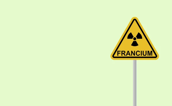 Sinyal Peringatan Bahaya Fransium Sangat Radioaktif Logo Radioaktif Berwarna Hitam — Stok Foto