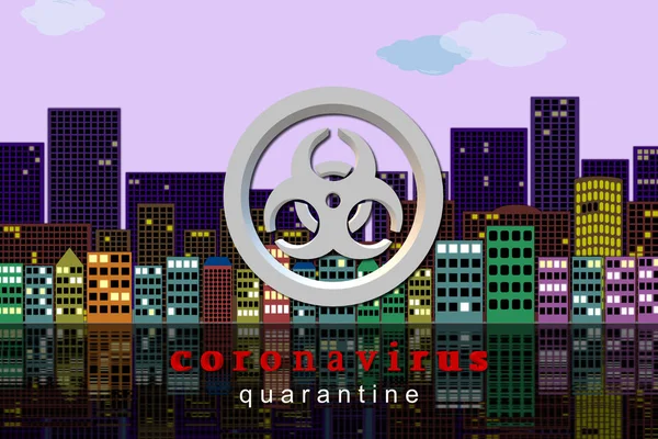 Wuhan Coronavirus Virus Outbreak Quarantine 2019 Ncov Illustration Biohazard Symbol — Stock Photo, Image