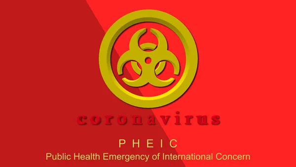 Coronavirus Emergenza Sanitaria Interesse Internazionale Pheic Illustrazione Con Simbolo Del — Foto Stock