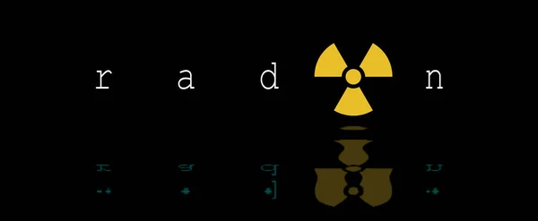 Noble Gas Radon Radioactivity Logo Yellow Poster Danger Contaminant Indoor — 스톡 사진