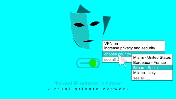 Návrh Přístupového Plakátu Službě Vpn Virtuální Privátní Síť Skutečný Skrytý — Stock fotografie