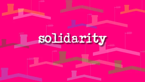 Solidarity. I stay at home. A movement that promotes social immobilization with the aim of stopping the spread of the coronavirus. Distancing, COVID-19. 3D Illustration of a group of house silhouettes