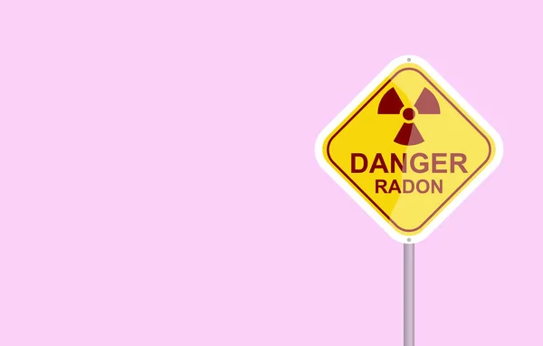 Alarm sinyali, tehlike. Radon, dünya çapında kapalı hava kalitesini etkileyen bir kirletici. Arka plan radyasyonuna atıfta bulunan bir resim. Radyoaktif, renksiz, kokusuz, tatsız soy gaz..
