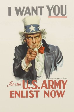 Uncle Sam vintage war propaganda Iconic Recruitment Poster 