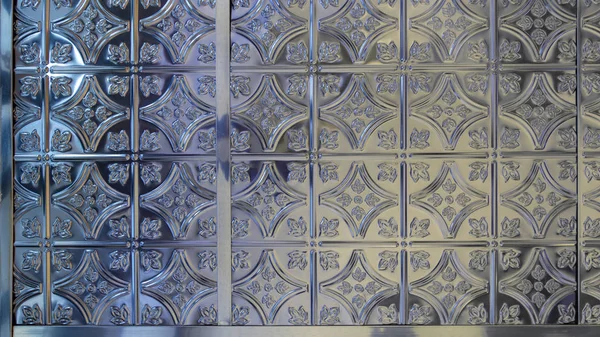 Classic silver metal ceiling tile pattern — 스톡 사진