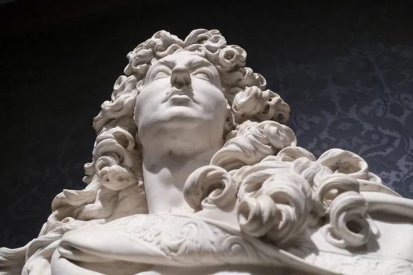 Louis XiV 1600 century marble sculpture by Antoine Coysevox — ストック写真