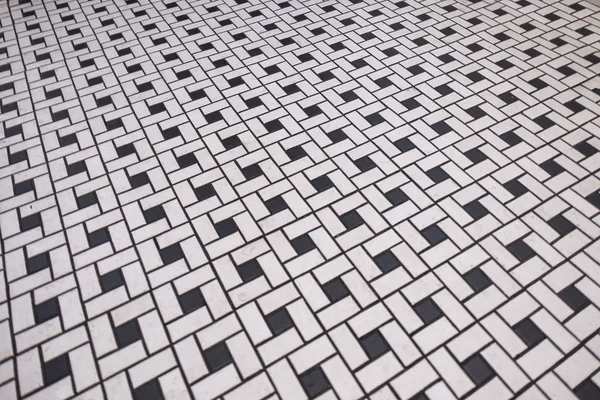 Black and white classic rectangle and square floor tile in persp — 스톡 사진