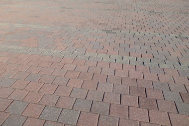 Kırmızı tuğla açık şehir yürüyüş alanı perspektifi 