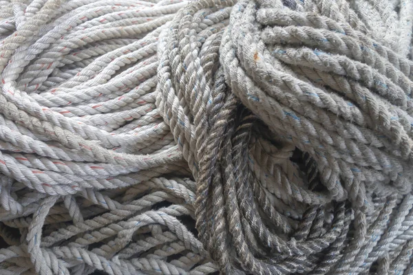 一群3 Strand Rope 10Mm航海船 — 图库照片