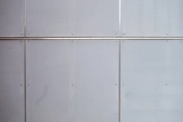 Paneles Placas Azulejos Acero Inoxidable Metal Enmarcado Plateado Una Pared —  Fotos de Stock