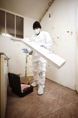 Av tüfeği kanıtı ambalaj polis teknisyeni