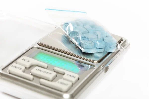 Pills Mdma Synthetic Drugs Small Digital Scale — Stock Photo, Image
