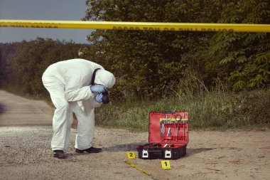 Crime scene Investigation - otomobil lastiği fotoğraflamak yazdırmak sol suç mahallinde