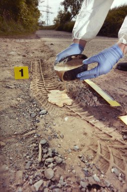 Crime scene Investigation - araba lastiği yazdırma sol olay üzerinde döküm