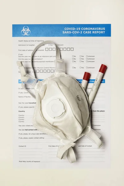 Face Mask Form Used Reporting Covid Coronavirus Case — Stock Photo, Image