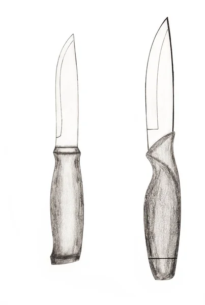 Çağdaş Sabitlenmiş Bıçakların Yapımı Renk Çizimleri Koleksiyonlar — Stok fotoğraf