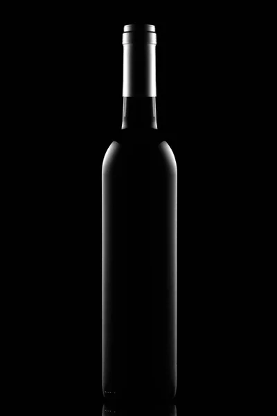 Bottle Dry Red Wine Black Background — Stock Photo, Image