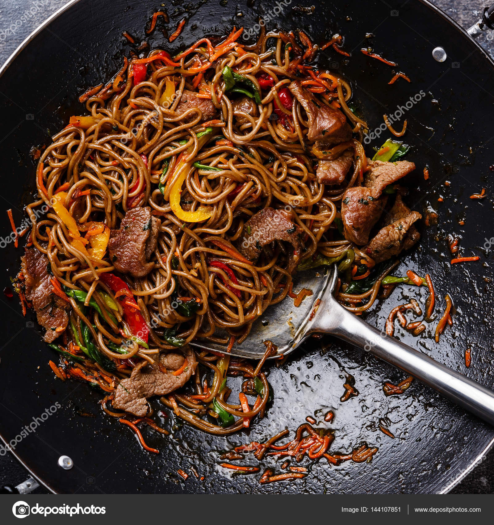 Udon stir fry noodles Stock Photo by ©lisovskaya 144107851