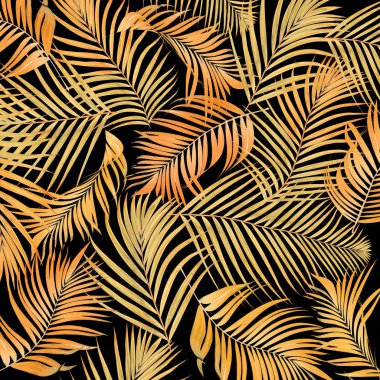 siyah arka plan üzerine palmiye ağacının yaprakları