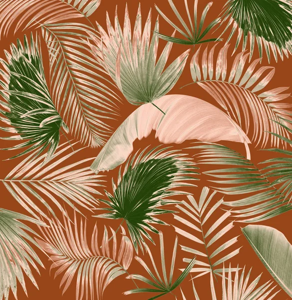 Mischung Palmblatt Baum Hintergrund — Stockfoto
