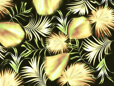 Palmiye ağacı arkaplanının yaprakları