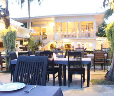 Bulanık arka plan: müşteri kahve dükkanı veya kafe restoran ile soyut bokeh ışık görüntü