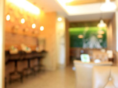 Bulanık arka plan: müşteri kahve dükkanı veya kafe restoran ile soyut bokeh ışık görüntü