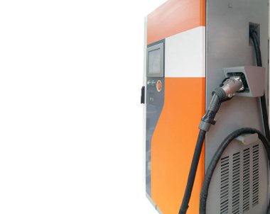 Beyaz izole elektrikli araçlar için elektrikli şarj istasyonu